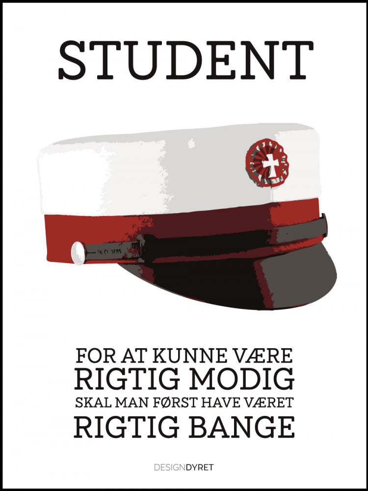 Student Plakat Rød - For at være designdyret