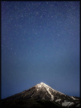 Mountain under the starry sky poster