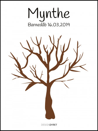 Guest tree - Fingerprint Wooden poster - Brown