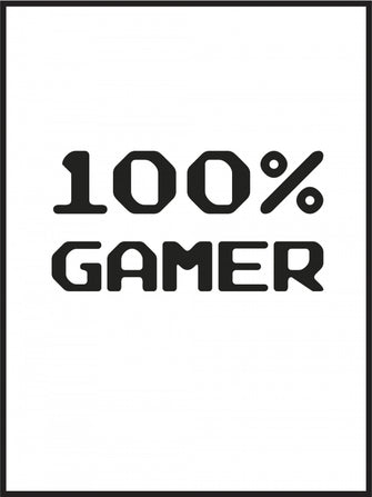 100% Gamer - Plakat (hvid)
