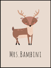Rådyr Børneplakat - Mrs Bambini