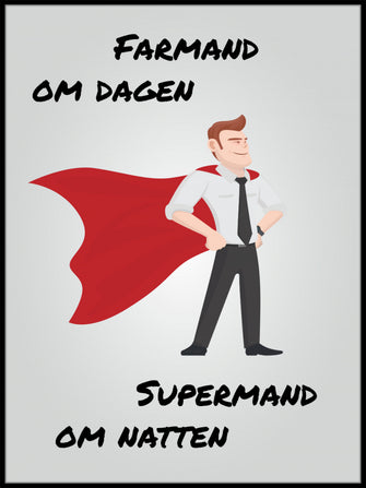 Farmand vs Supermand - kontorhelt plakat