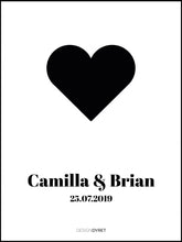 Wedding Poster - Heart - Black