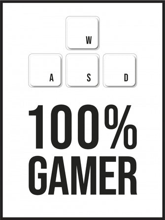 100% Gamer Keys - Plakat (Hvid)