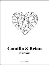 Wedding poster - Pattern heart - White