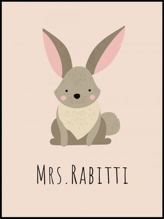 Kanin Børneplakat - Mrs Rabitti