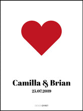 Wedding poster - Heart - Red