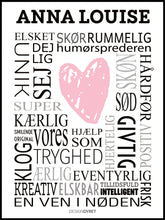 Heart with words - Name poster