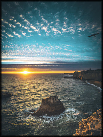 Sunrise over the sea poster