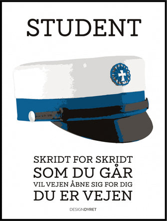 Student Plakat - Blå - Skridt for Skridt