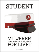 Student Plakat - Rød - Vi lærer ikke for skolen